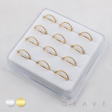 TWISTED ROPE HINGED DOUBLE LINE NOSE HOOP PACKAGE 316L SURGICAL STEEL